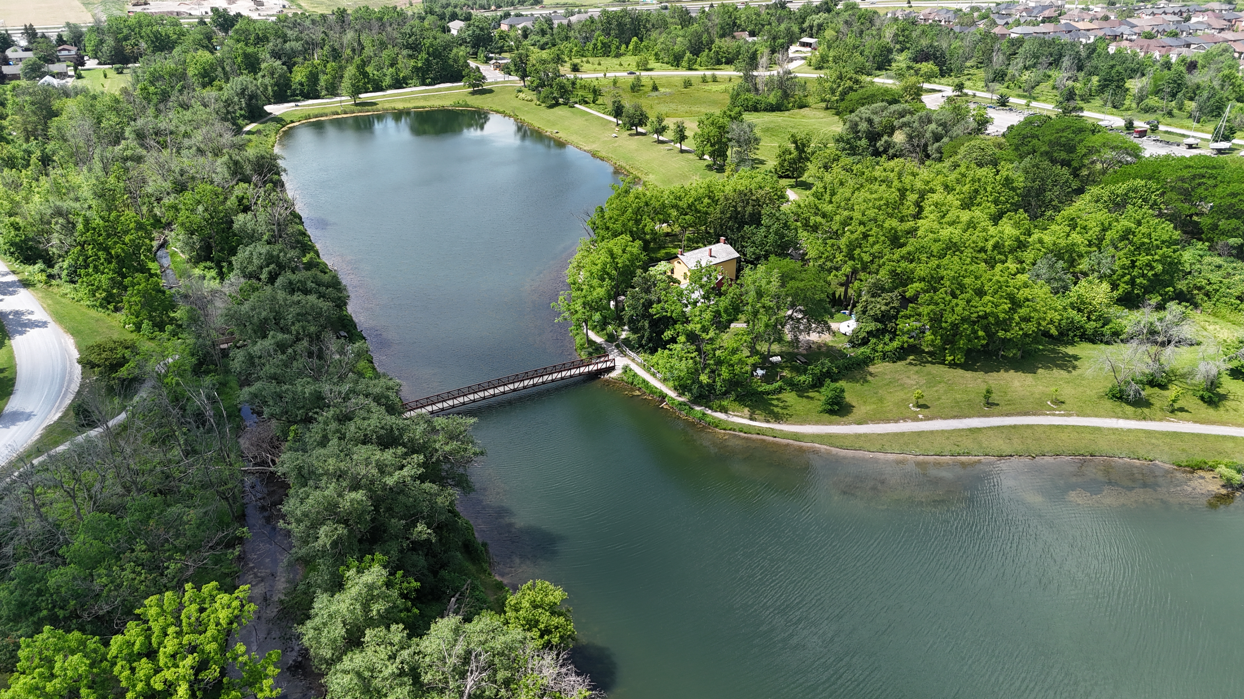 Drone Photo Of A Landscape With A Lake